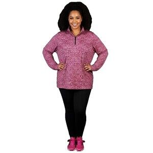 ZONE PRO Pink Spacedye 1/4 Zip Pullover Jacket Women 2XL Activewear Long Sleeve